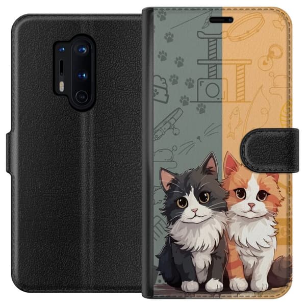 Kompatibel Tegnebogsetui til OnePlus 8 Pro Katte