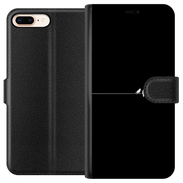 Apple iPhone 8 Plus Tegnebogsetui Minimalistiske fugle sort