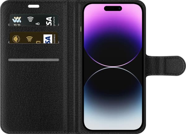 Kompatibelt Lommeboketui til Apple iPhone 14 Pro Sølvskip - Grått motiv med alien i sølvfarget romskip. grå