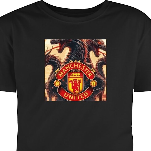 Børne T-shirt | Behagelig T-shirt til Børn Manchester United sort 2-3 År