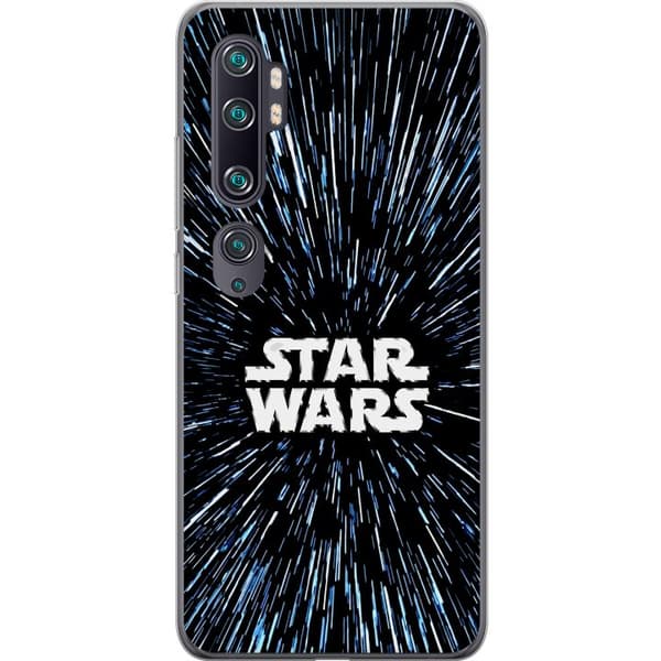 Kompatibel Mobilcover til Xiaomi Mi Note 10 Star Wars-logo med hyperspace-stjerner i ikonisk sci-fi-design sort