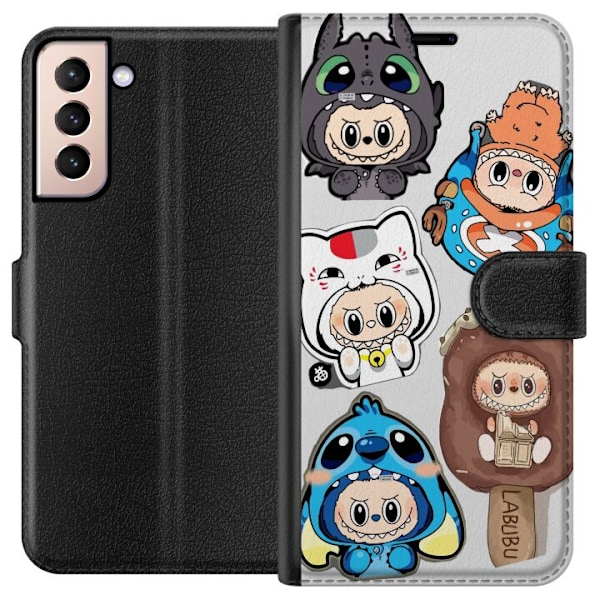 Samsung Galaxy S21 Plånboksfodral Labubu figursamling – Pop