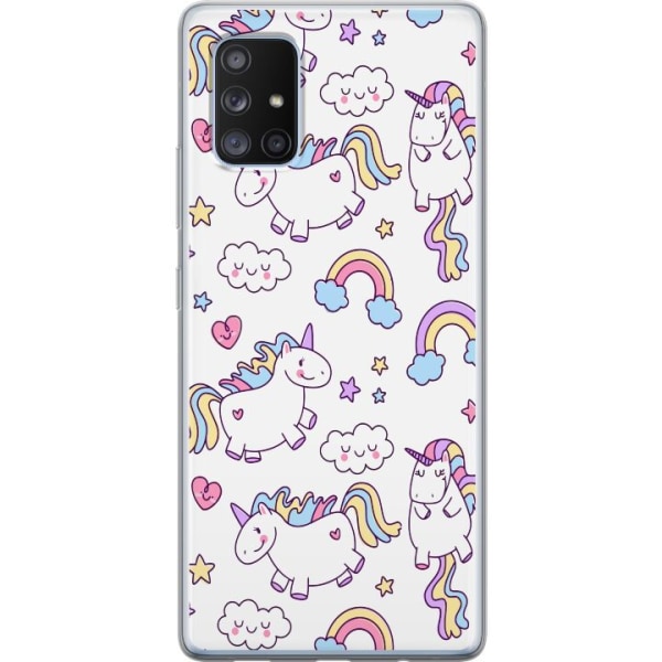 Samsung Galaxy A71 5G Genomskinligt Skal Unicorn Pattern