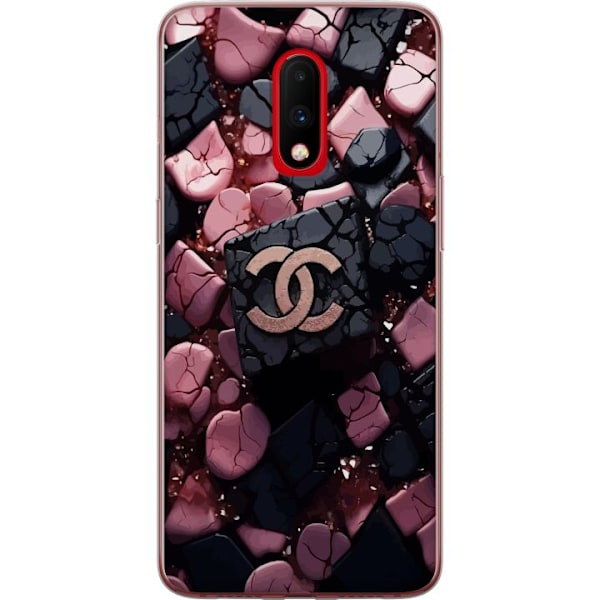 OnePlus 7 Läpinäkyvä kuori Chanel Musta ja Pinkki