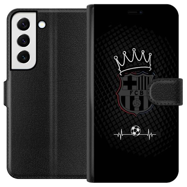 Samsung Galaxy S22+ 5G Lompakkokotelo FC Barcelona Emblem Jalkapalloaihe Sininen Punainen Seuramerkki Katalonia La Liga Fanit Suosittu Ikoninen