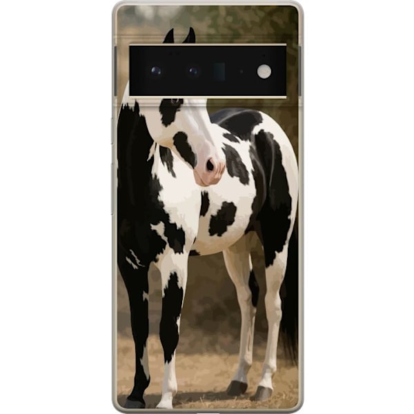 Google Pixel 6 Pro Genomskinligt Skal Vacker Häst – elegant illustration av hästmotiv