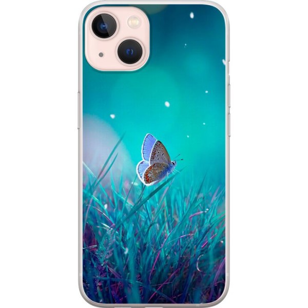 Apple iPhone 13 mini Gjennomsiktig deksel Blå sommerfugl