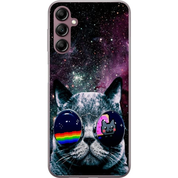Samsung Galaxy A14 5G Läpinäkyvä kuori Avaruus kissa