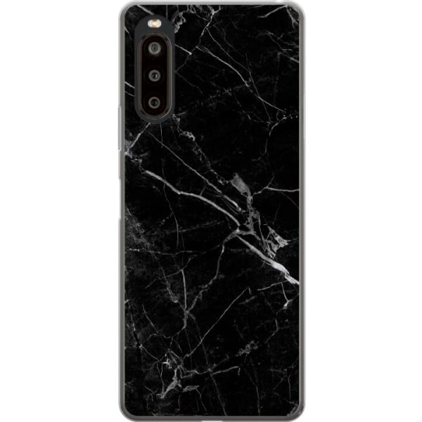 Sony Xperia 10 II Läpinäkyvä kuori Musta Marmori