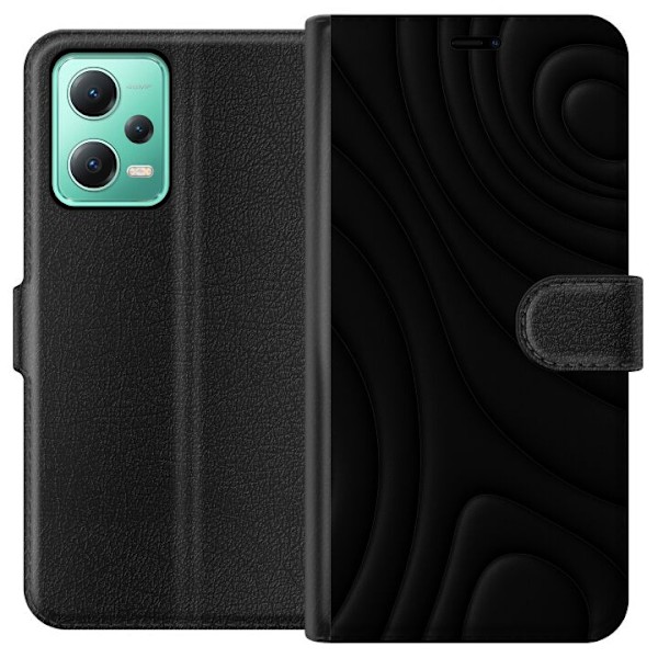 Xiaomi Redmi Note 12 Tegnebogsetui Sorte Bølger