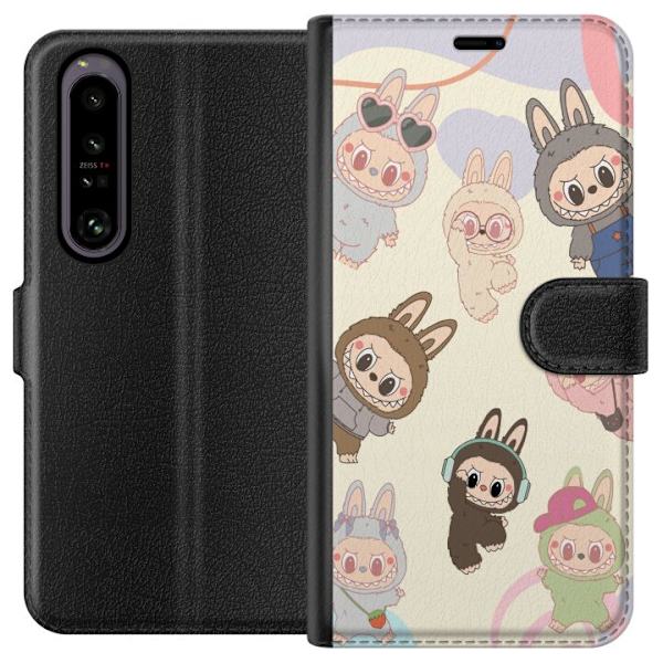Sony Xperia 1 IV Tegnebogsetui Labubu Pop Mart Samling Motiv Figur Samling Design Populært Art Toy Pop Mart Kreativ Grafisk