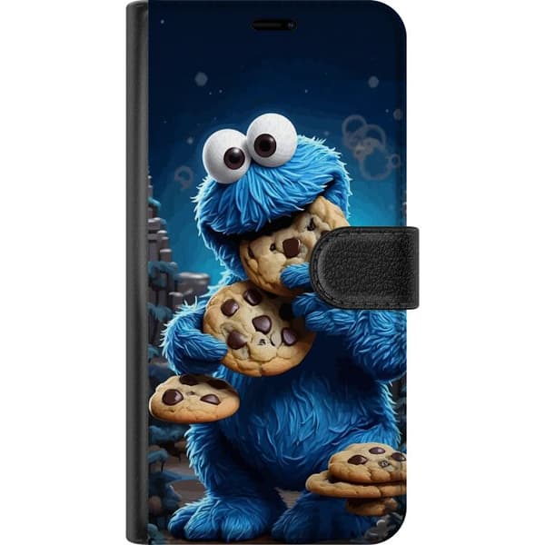 Kompatibelt Lommeboketui til Google Pixel 8 Sjokolademonsteret som spiser sjokoladekaker i en leken animert stil blå