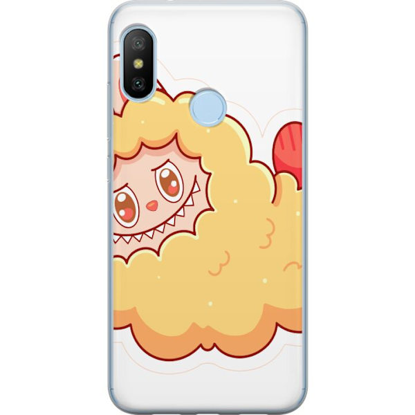 Xiaomi Mi A2 Lite Läpinäkyvä kuori Labubu Pesukarhu Pop Mart Hahmo Keräilyesine Söpö Suunnittelu Suosittu Teema Taideteos Leikkisarja