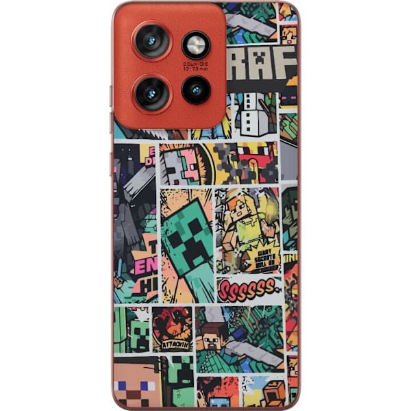 Motorola Edge 50 Neo Gjennomsiktig deksel Minecraft Kunsthånd