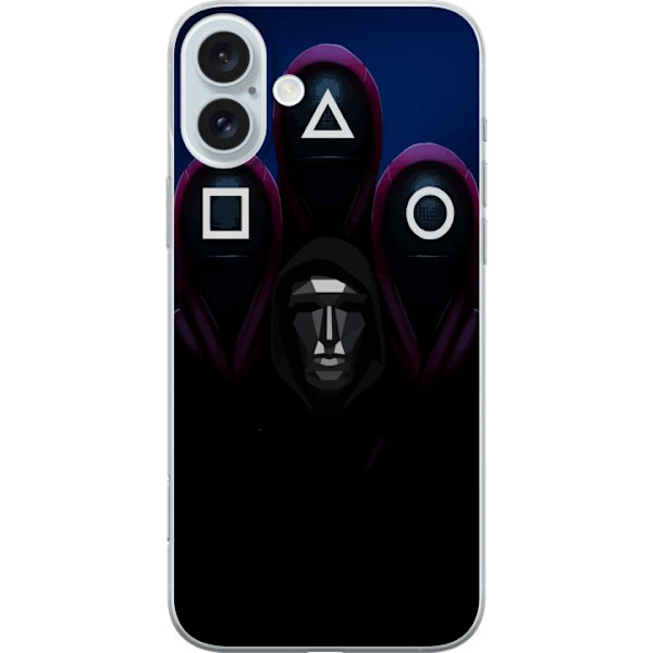 Apple iPhone 16 Plus Genomskinligt Skal Squid Game Säsong 3 Nya Ikoner Populär Serie TV Motiv Asiatisk Drama Trend Ikoniskt Grafisk Design
