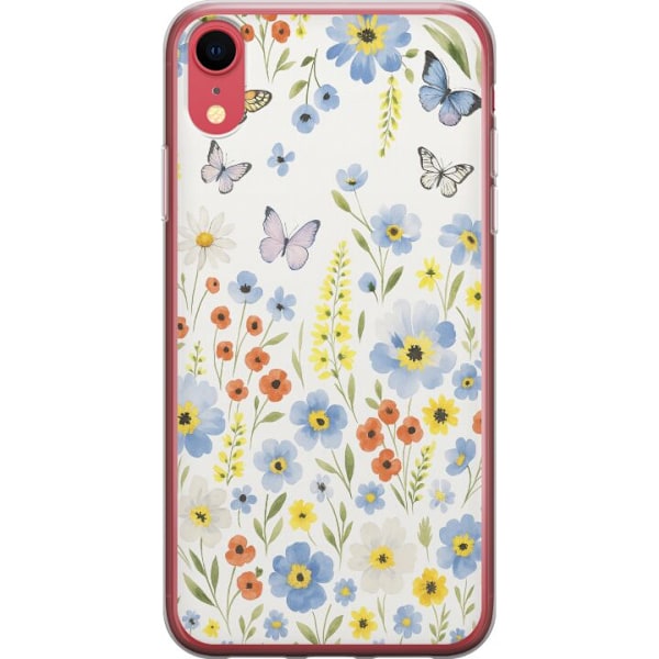 Apple iPhone XR Genomskinligt Skal Sommarblommor