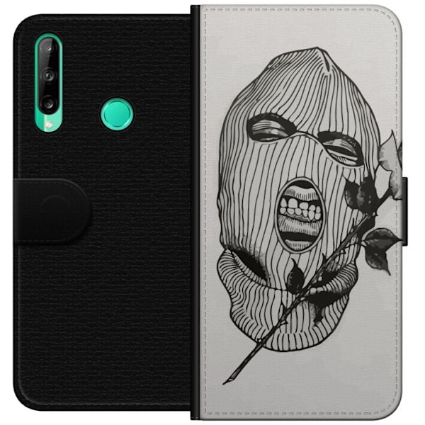 Huawei P40 lite E Tegnebogsetui Ski Maske Ros Streetwear Design Grafisk Motiv Spænding Urban Stil Gadekunst Maskerade Symbol
