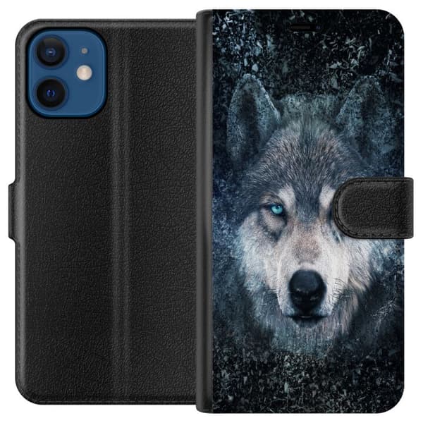 Kompatibel Tegnebogsetui til Apple iPhone 12 mini Ulv