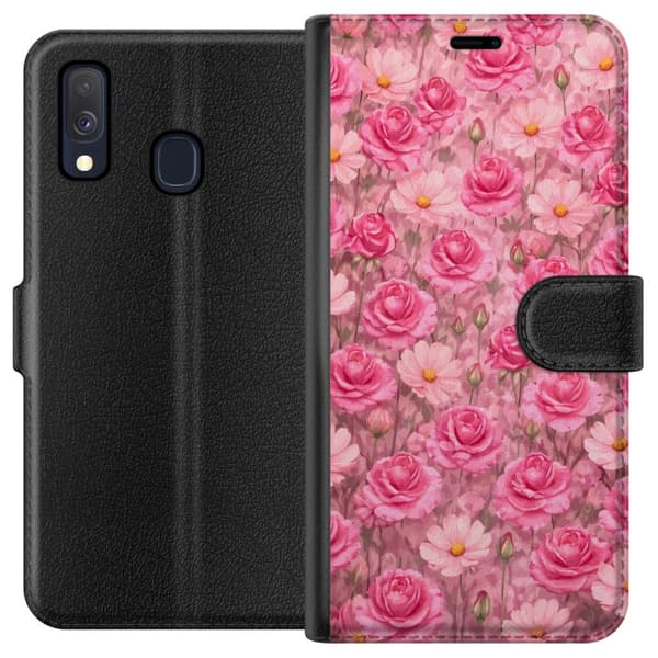 Kompatibel Tegnebogsetui til Samsung Galaxy A40 Kronbladsdrøm Pudderrosa