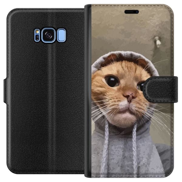 Kompatibelt Plånboksfodral till Samsung Galaxy S8 Katt Tröja