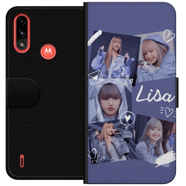 Motorola Moto E7 Power Lompakkokotelo Lisa Blackpink – Aesthetic K-pop Queen