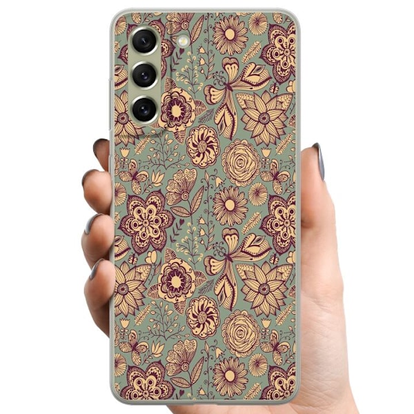 Samsung Galaxy S21 FE 5G TPU Matkapuhelimen kuori Vintage Kukat
