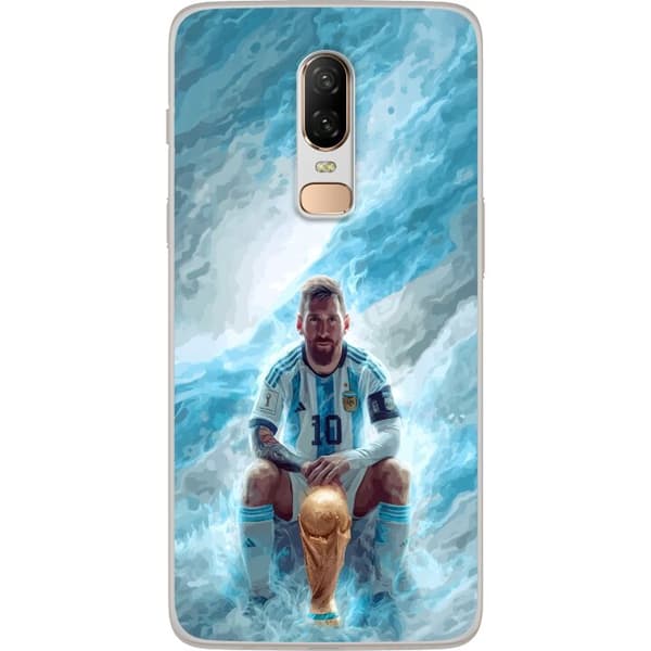 Kompatibelt Mobildeksel til OnePlus 6 Lionel Messi Världsmästare blå