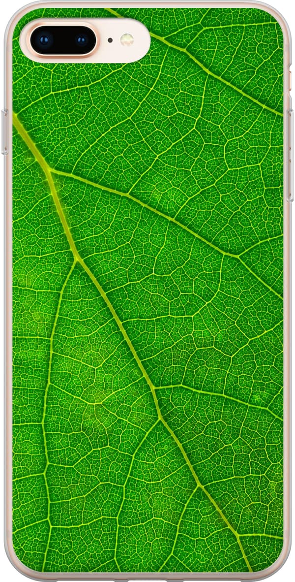 Kompatibel Mobilcover til Apple iPhone 8 Plus Grønne bladnerver grøn