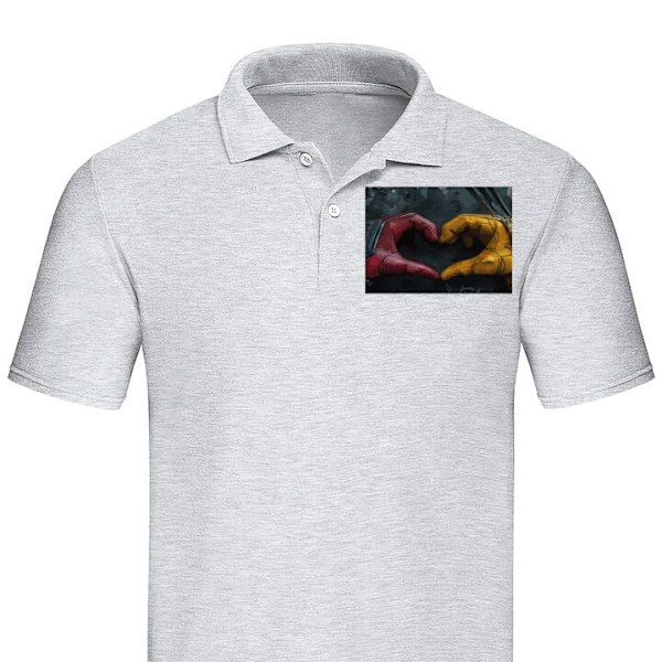 Poloshirt til Voksen | Elegant Poloshirt Wolverine Deadpool Grå XX-Large