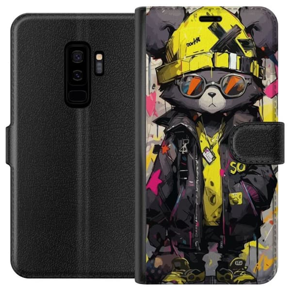 Kompatibel Tegnebogsetui til Samsung Galaxy S9+ Sjovt Bjørn