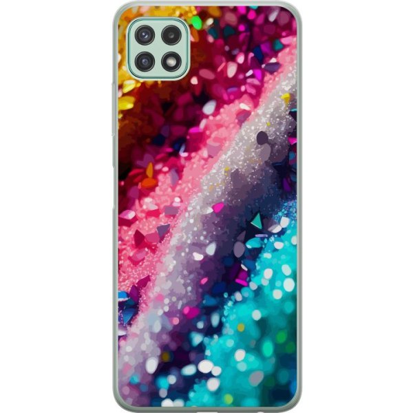 Samsung Galaxy A22 5G Läpinäkyvä kuori Glitter