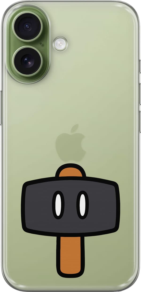Kompatibel Mobilcover til Apple iPhone 17 Sort spillehammer - Sort motiv med sort hammer. sort