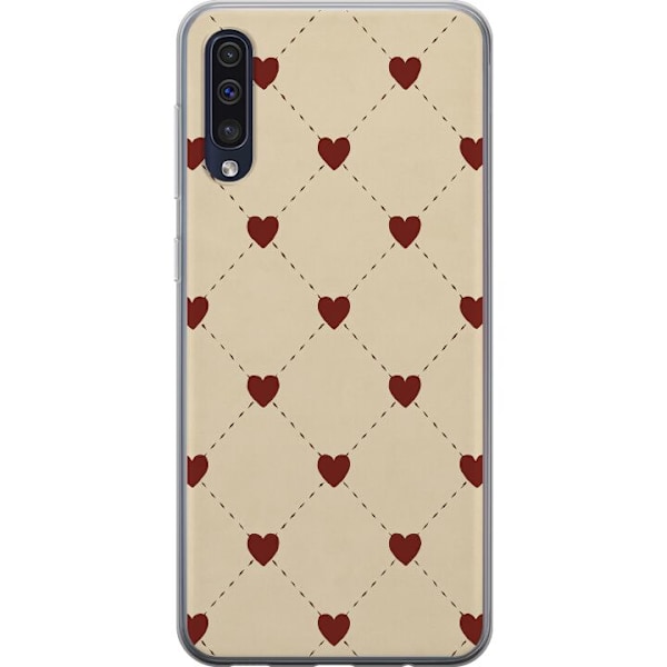 Samsung Galaxy A50 Läpinäkyvä kuori Sydänverkko