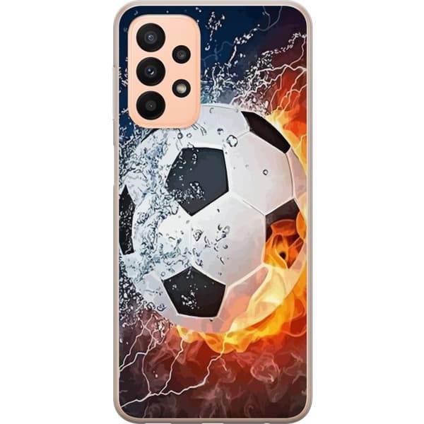 Kompatibelt Mobilskal till Samsung Galaxy A23 Fotboll Eld