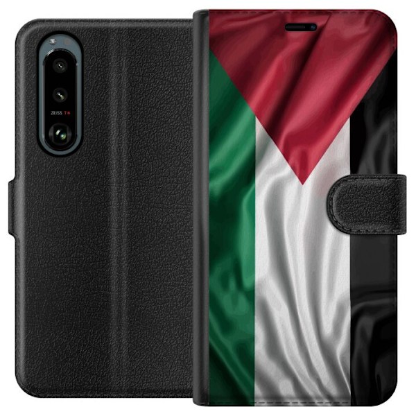Sony Xperia 5 III Lompakkokotelo Palestiinan lippu – ikoninen vapauden symboli punaisessa, mustassa, valkoisessa ja vihreässä