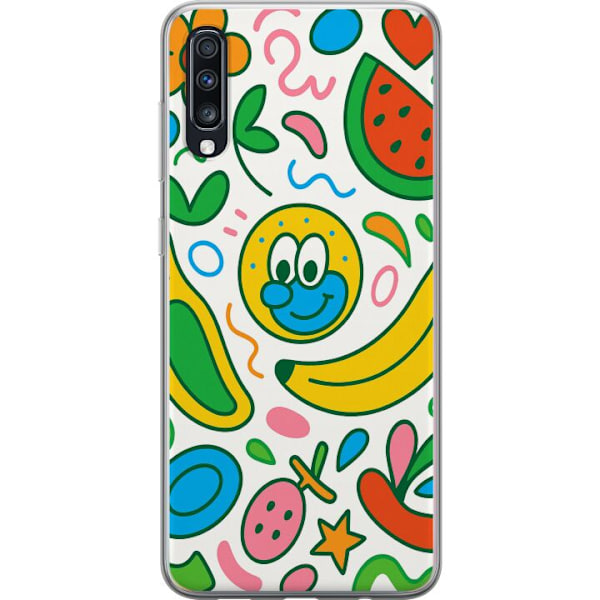 Samsung Galaxy A70 Läpinäkyvä kuori Perhosverho