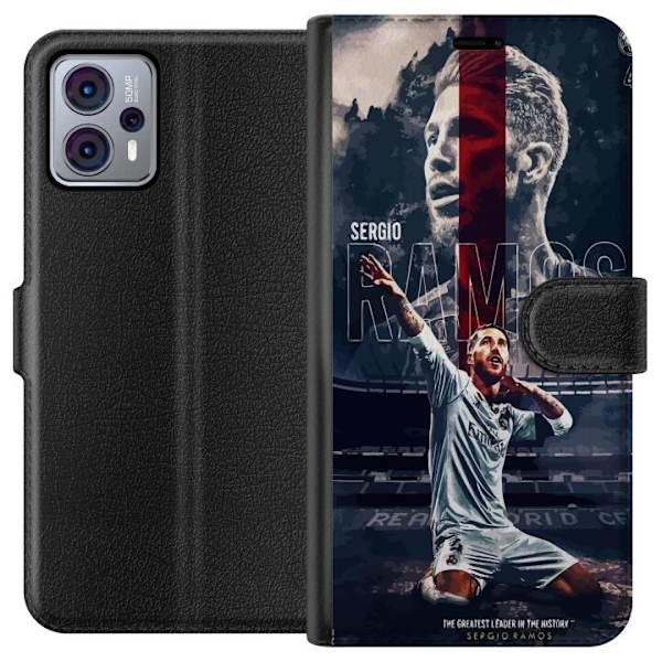 Motorola Moto G23 Tegnebogsetui Ramos Fodboldlegende Motiv Spiller Real Madrid Spanien Tilbage Ikonisk Navn Fodboldstjerne Sport