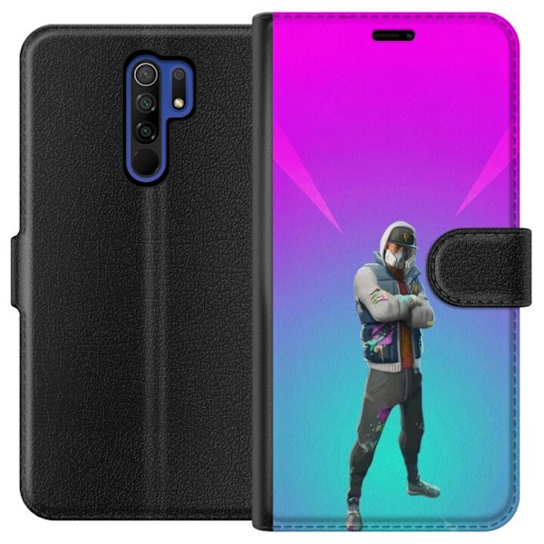 Xiaomi Redmi 9 Lompakkokotelo musta ritari fortnite