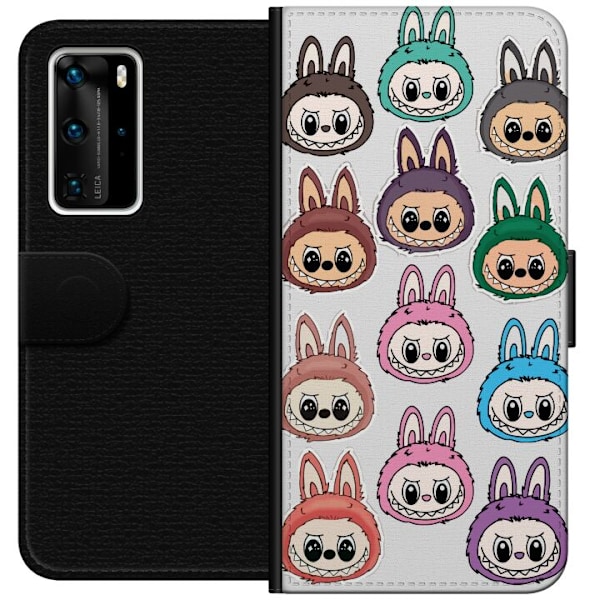 Huawei P40 Pro Tegnebogsetui Labubu Macaron Monster - Nuttet S