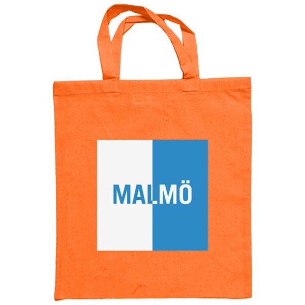 Mulepose | Holdbar Indkøbstaske i Stof Malmö – fodbold Orange one size