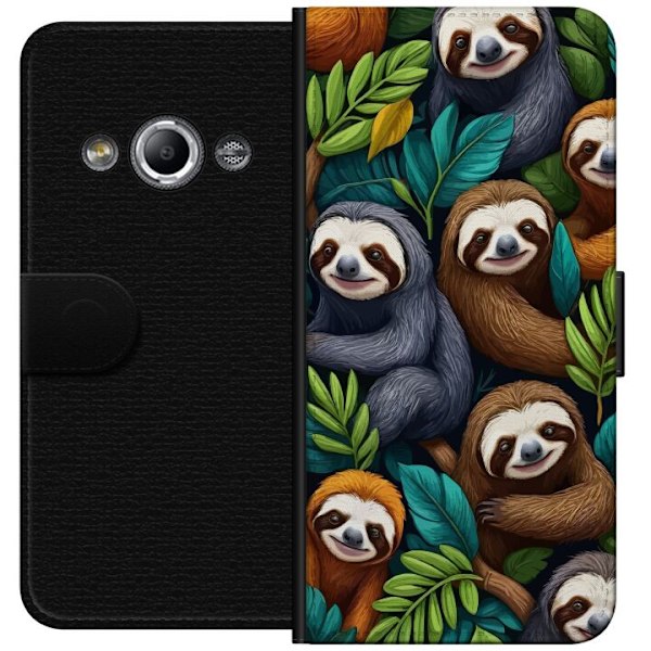 Samsung Galaxy Xcover 3 Tegnebogsetui Sengångarstil - afslappet motiv med sød dovendyr