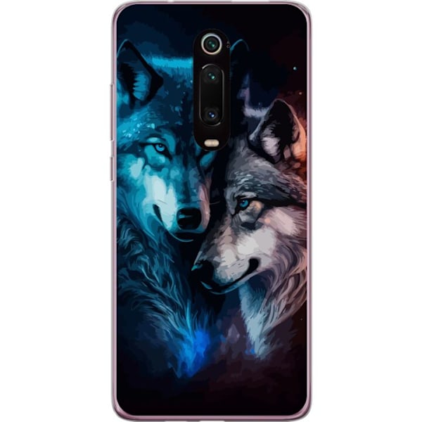 Xiaomi Mi 9T Pro  Läpinäkyvä kuori Sudet yössä