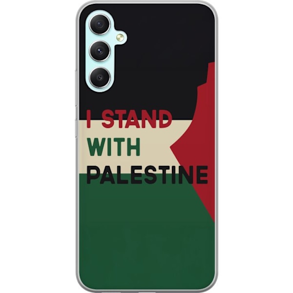 Samsung Galaxy A34 Genomskinligt Skal Stand with Palestine – solidaritetsdesign med starkt budskap