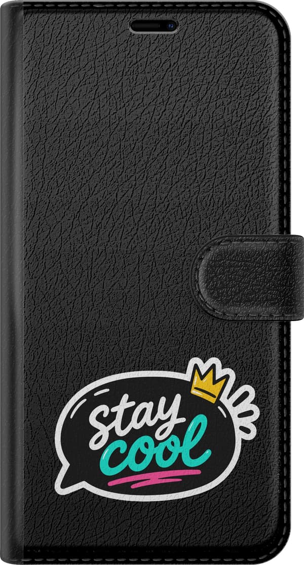 Kompatibel Tegnebogsetui til Apple iPhone 7 Plus Cool taleboble - Sort motiv med stay Cool - Sort taleboble. sort