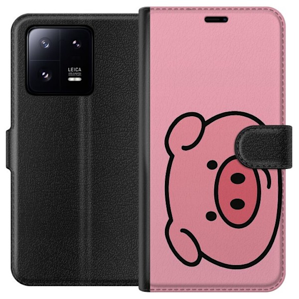 Xiaomi 13 Pro Tegnebogsetui Kawaii Piggy