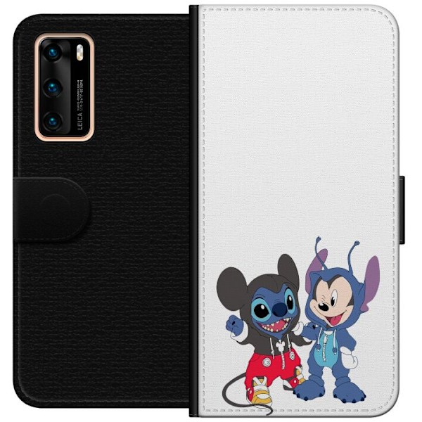 Huawei P40 Lommeboketui Stitch Mikke Mus