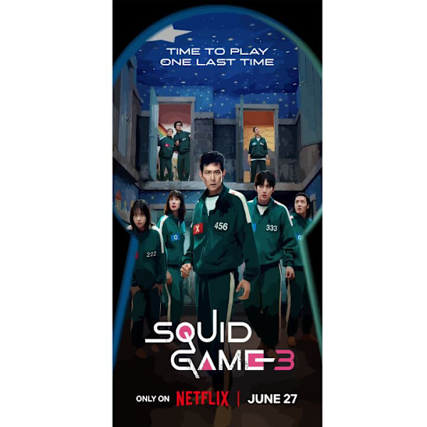 Apple iPhone 13 Pro Plånboksfodral Squid Game Säsong 3 Seriefigurer Populärt TV Serie Motiv Ikoner Spänning Drama Asiatisk Design Trend