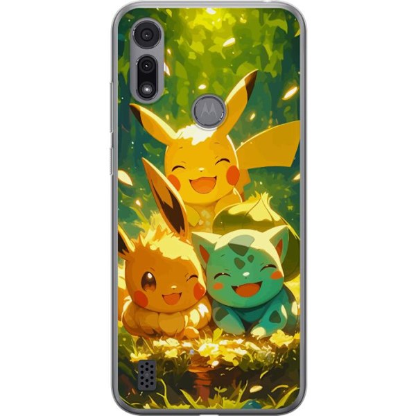 Motorola Moto E6i Genomskinligt Skal Pixelmonster spelstil –