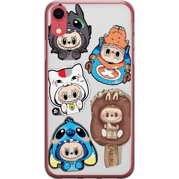 Apple iPhone XR Läpinäkyvä kuori Labubu hahmokokoelma - Pop Mart Labubu The Monsters väriluulisessa muotoilussa
