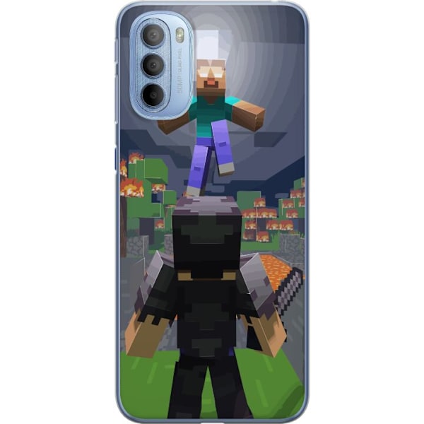 Motorola Moto G31 Gennemsigtig cover Minecraft